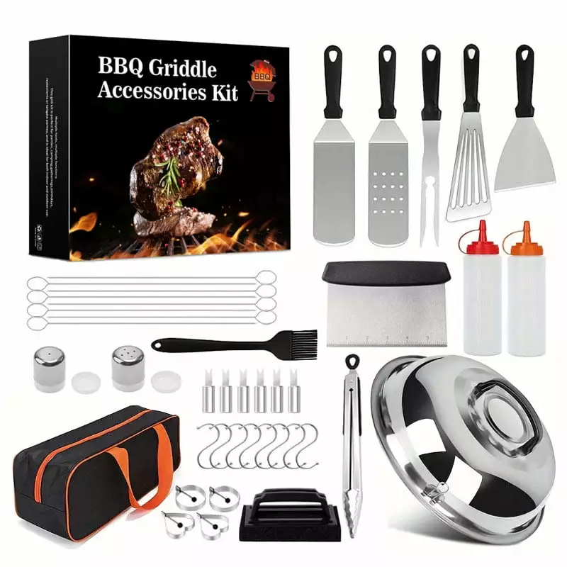 QCQHDU 41-Piece Griddle Accessories Kit Blackstone Camp Chef Spatula Scraper Cleaning Kit Carry Bag