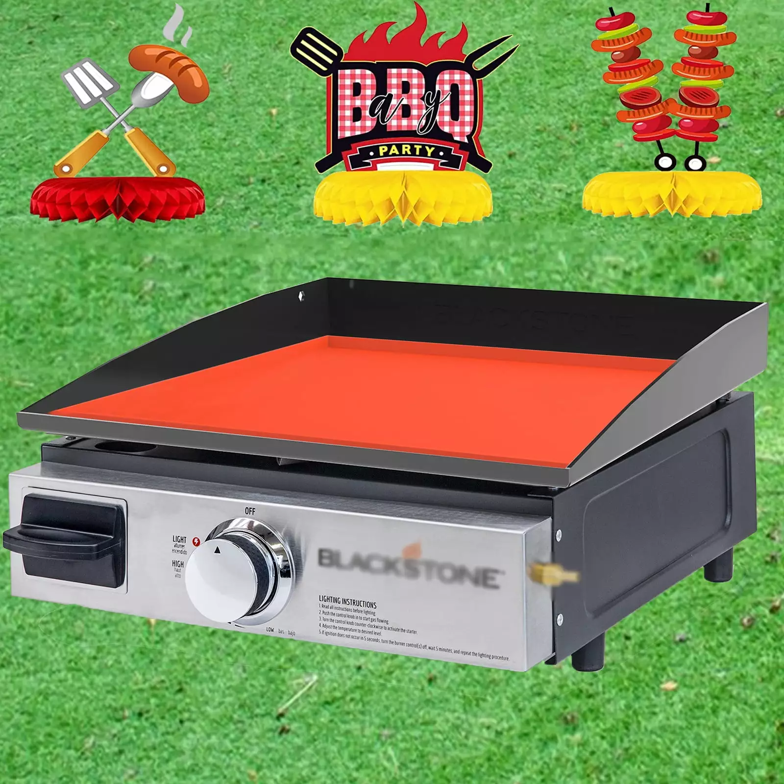 17 Inch Silicone Mat Blackstone Griddle Top Heavy Duty Non Stick Reusable Protective Cover 17