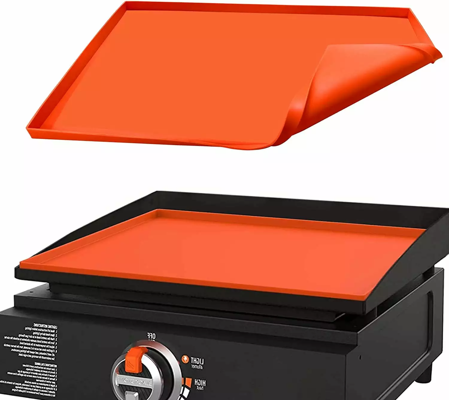 Trianu 17 Inch Heavy Duty Food Grade Silicone Griddle Mat Protective Cover Blackstone Orange 17