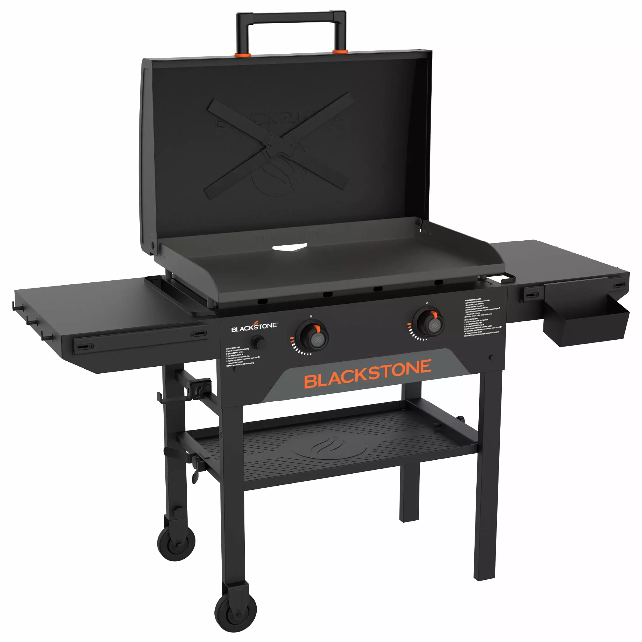Blackstone Original 28 Omnivore Griddle - X-Braced Hood Dual Side Shelves and Accessory Rail 28