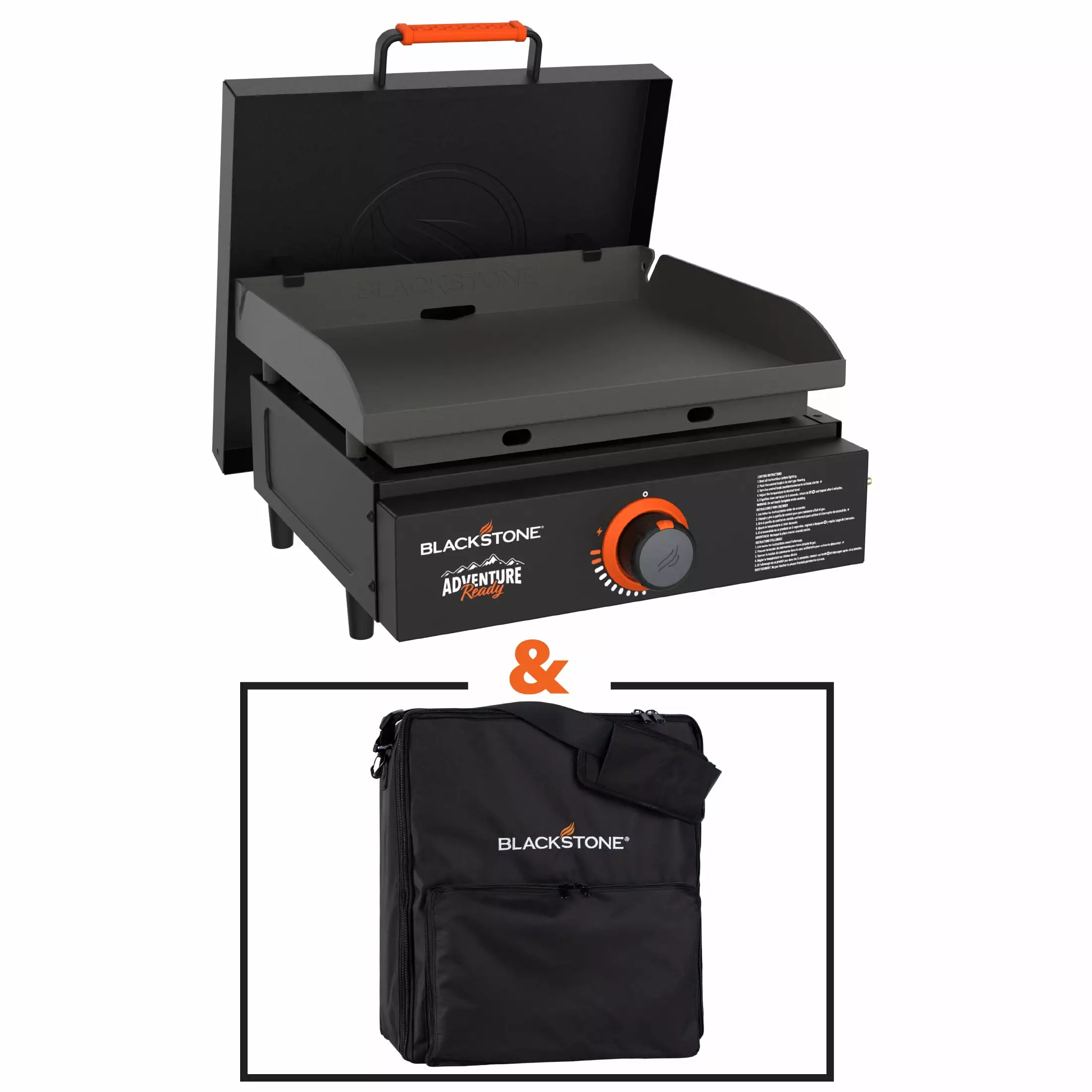 Blackstone Single Burner 17 Adventure Ready Propane Tabletop Griddle - Hard Cover Carry Bag 17