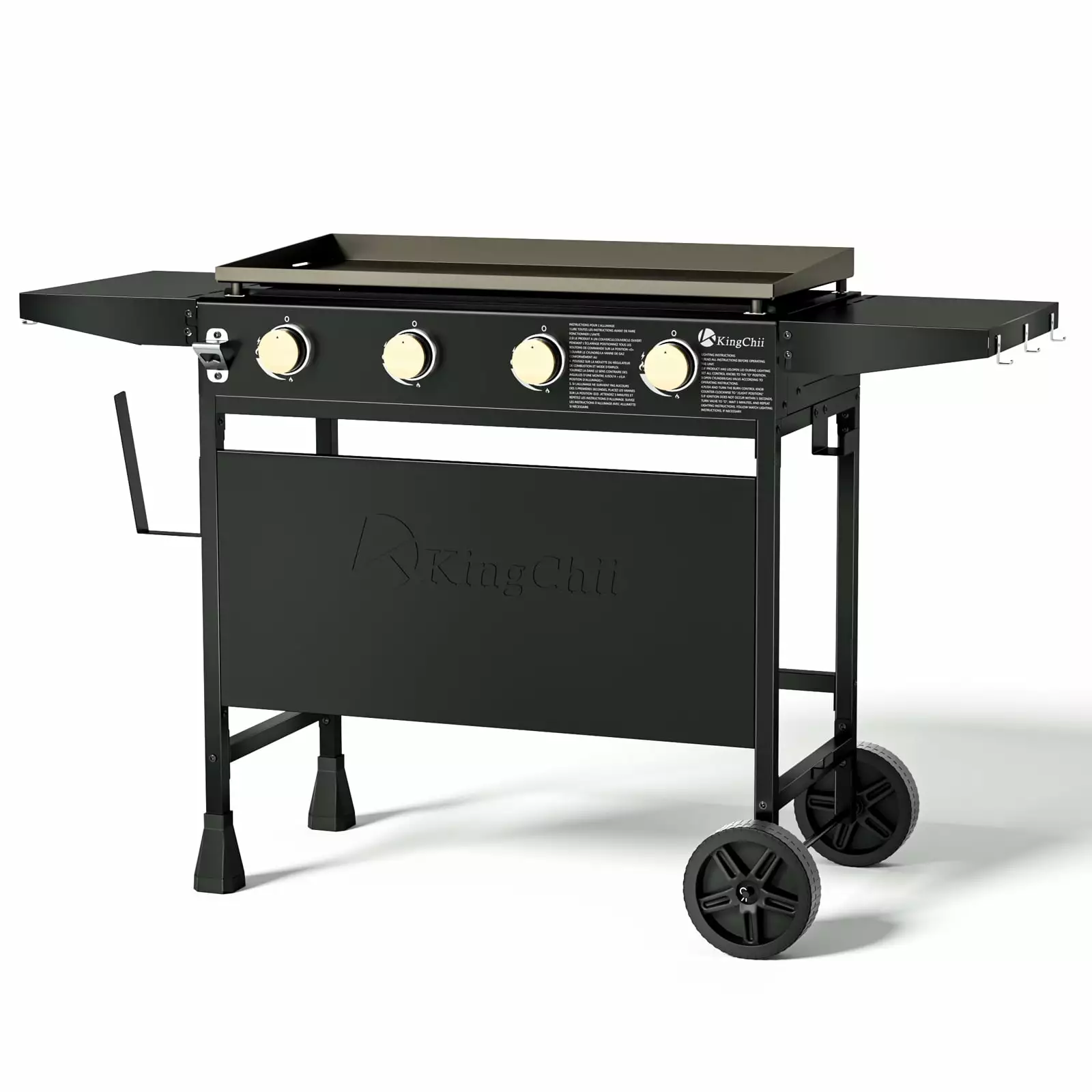 KingChii 4-Burner 32 Propane Griddle Outdoor Flat Top Gas Grill Camping Tailgating BBQ