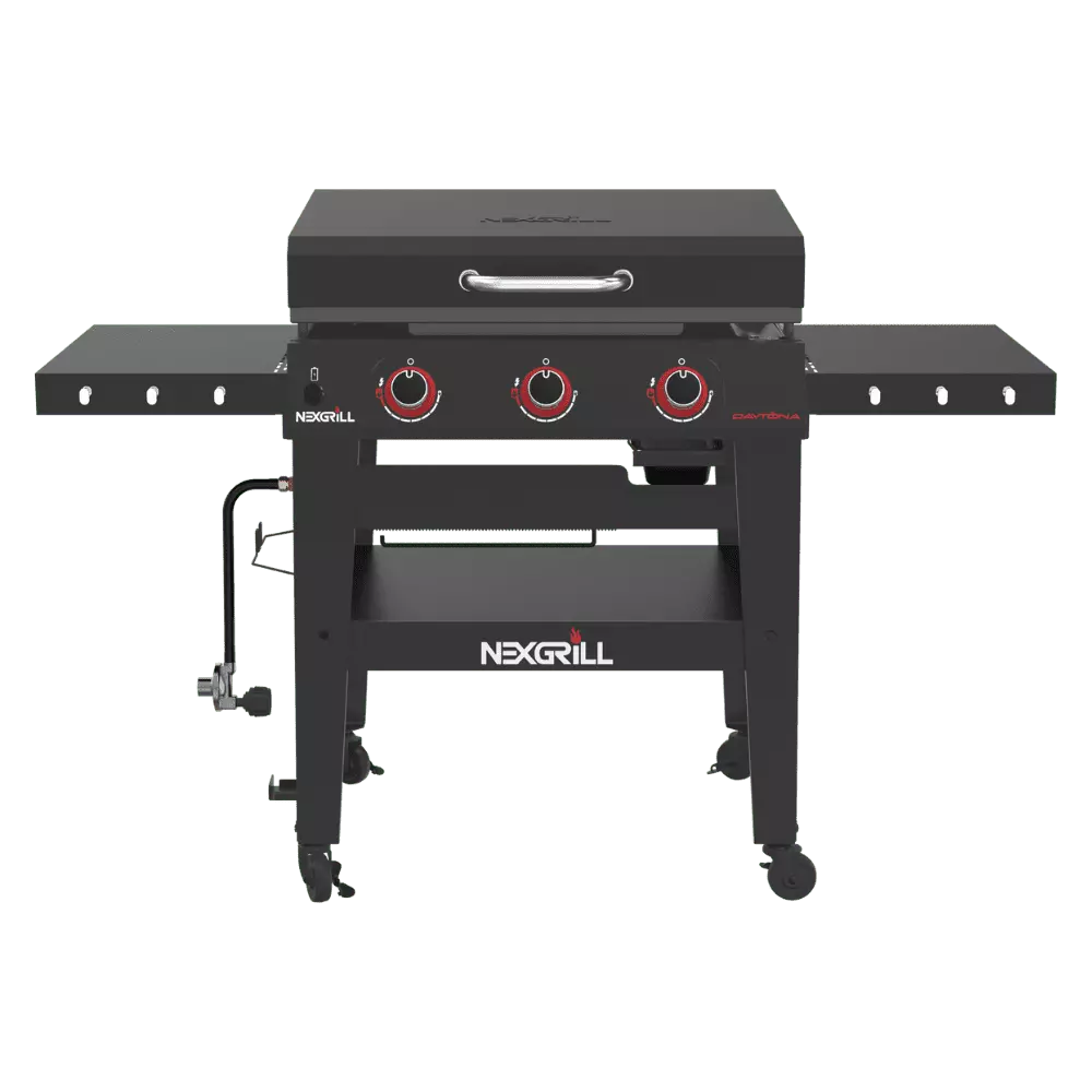 Nexgrill Daytona 3-Burner Propane Gas Griddle Side Tables Outdoor Cooking 3