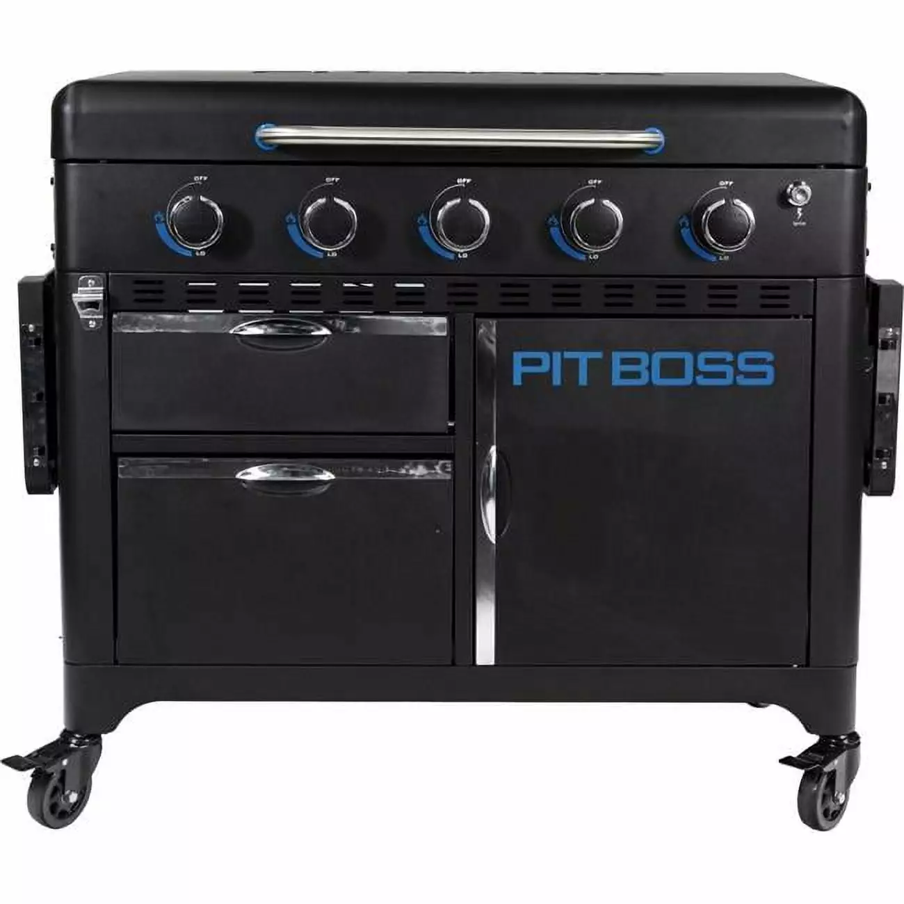 Pit Boss Supreme 5 Burner Griddle Cabinet Outdoor Cooking Station 1