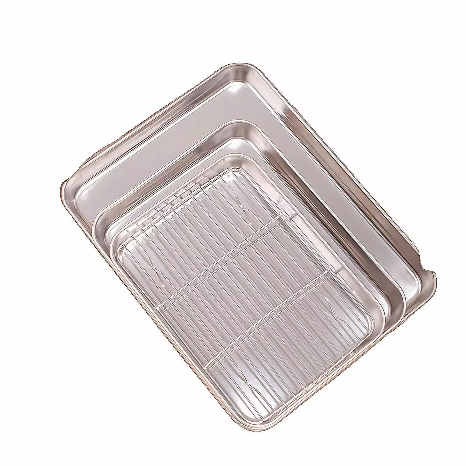 304 Stainless Steel Square Plate Thickened Charcoal Grilled Fish Plate Rectangular Dinner Plate Pallet