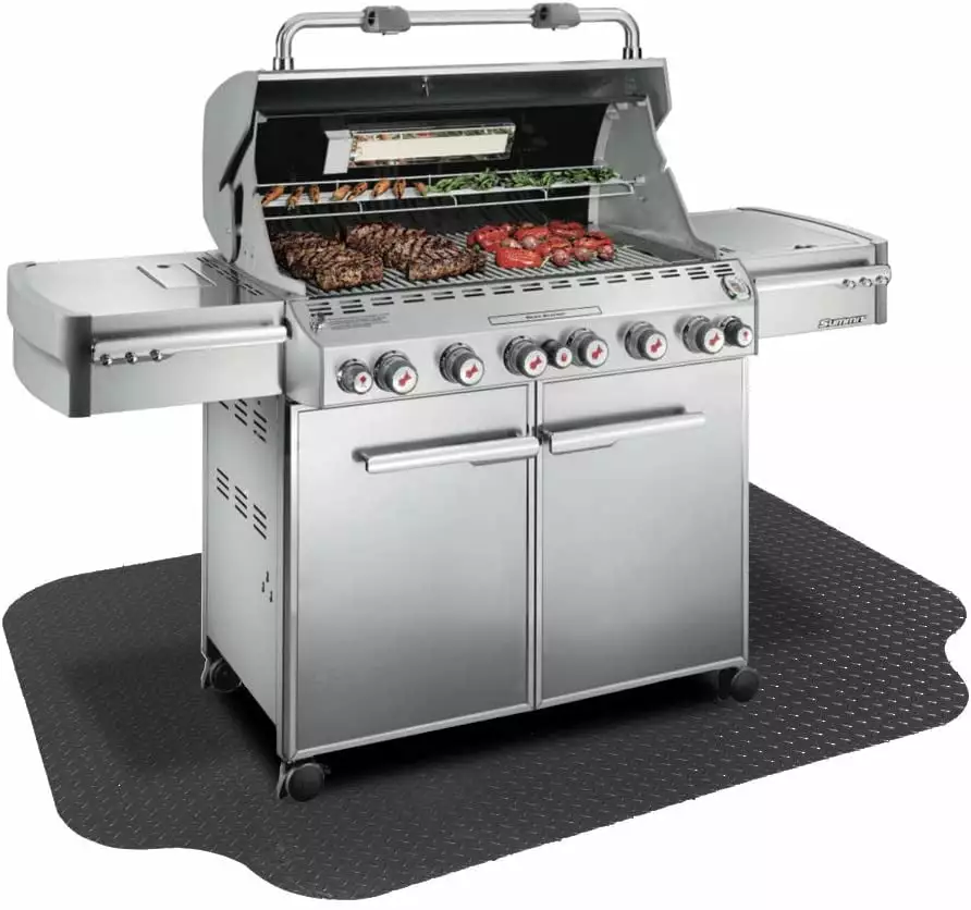 Resilia Under Grill Mat Splatter Guard Lip 72 x 48 Black