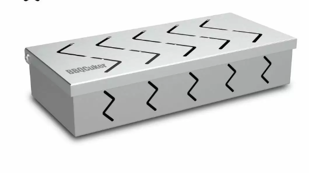 GILIGEGE Stainless Steel Grill Box Hinged Lid Wood Chips BBQ Flavor Accessories One
