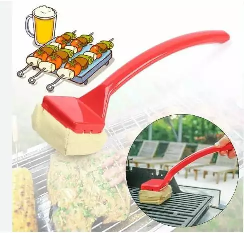 BBQ Brush Replaceable Flame Retardant Cloth Cleaning Head - Long-Lasting Tool Cast Iron and Stainless Steel Grills Brush