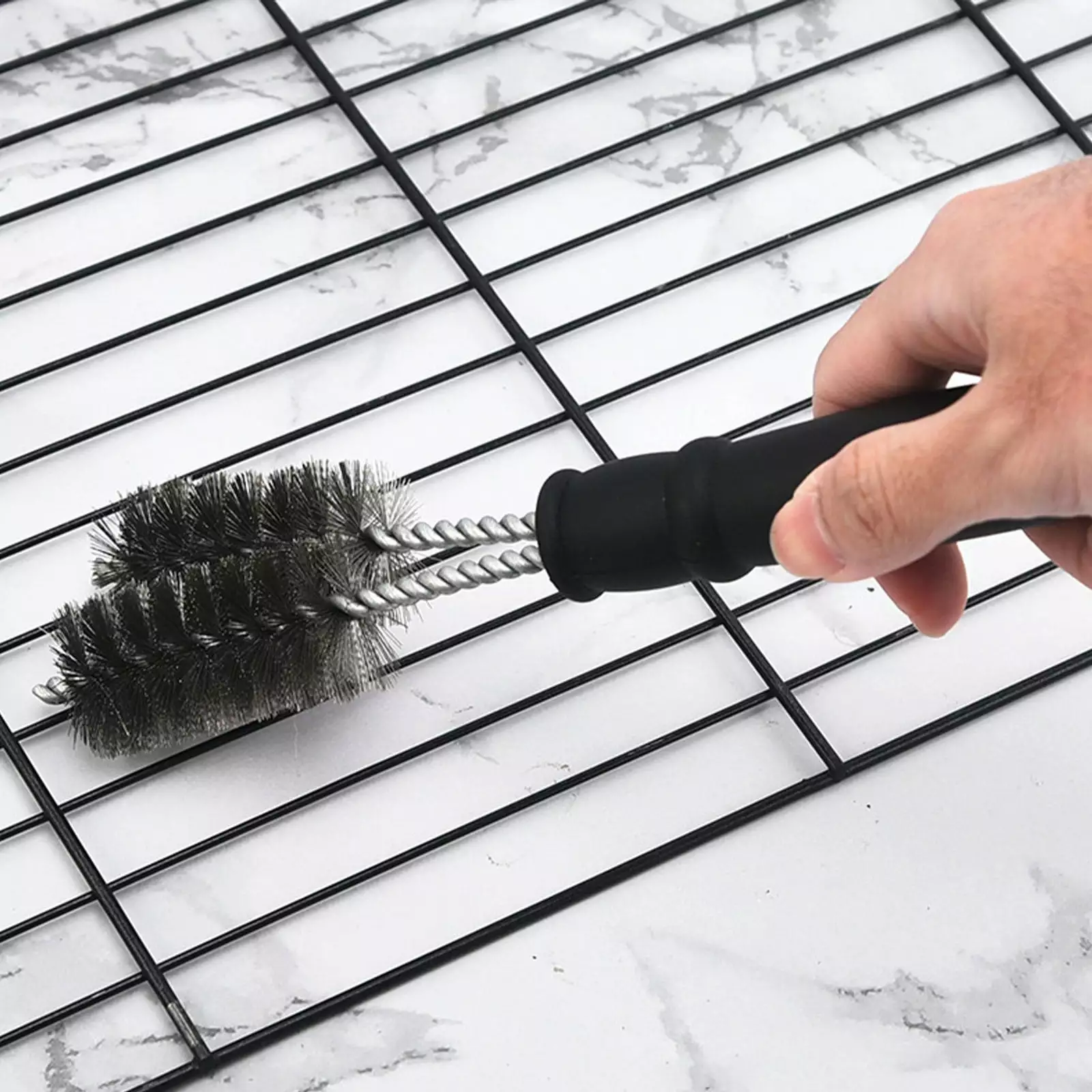 BBQ Grill Brush Stainless Steel Wire Bristles and Soft Cozy Handle - Perfect Cleaner Grill Cooking Grates