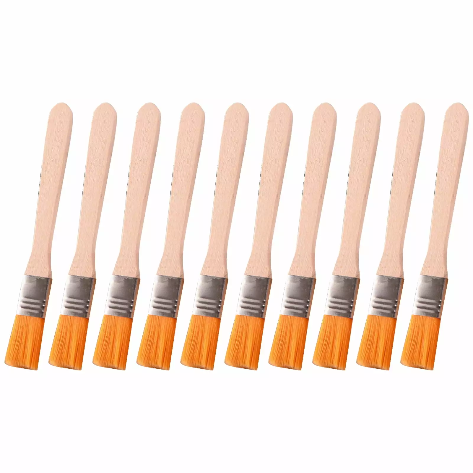 FaLX 10Pcs Heat Resistant Wooden Barbecue Brushes Food Grade Grilling Oil Brush Cleaning Tools 10pcs