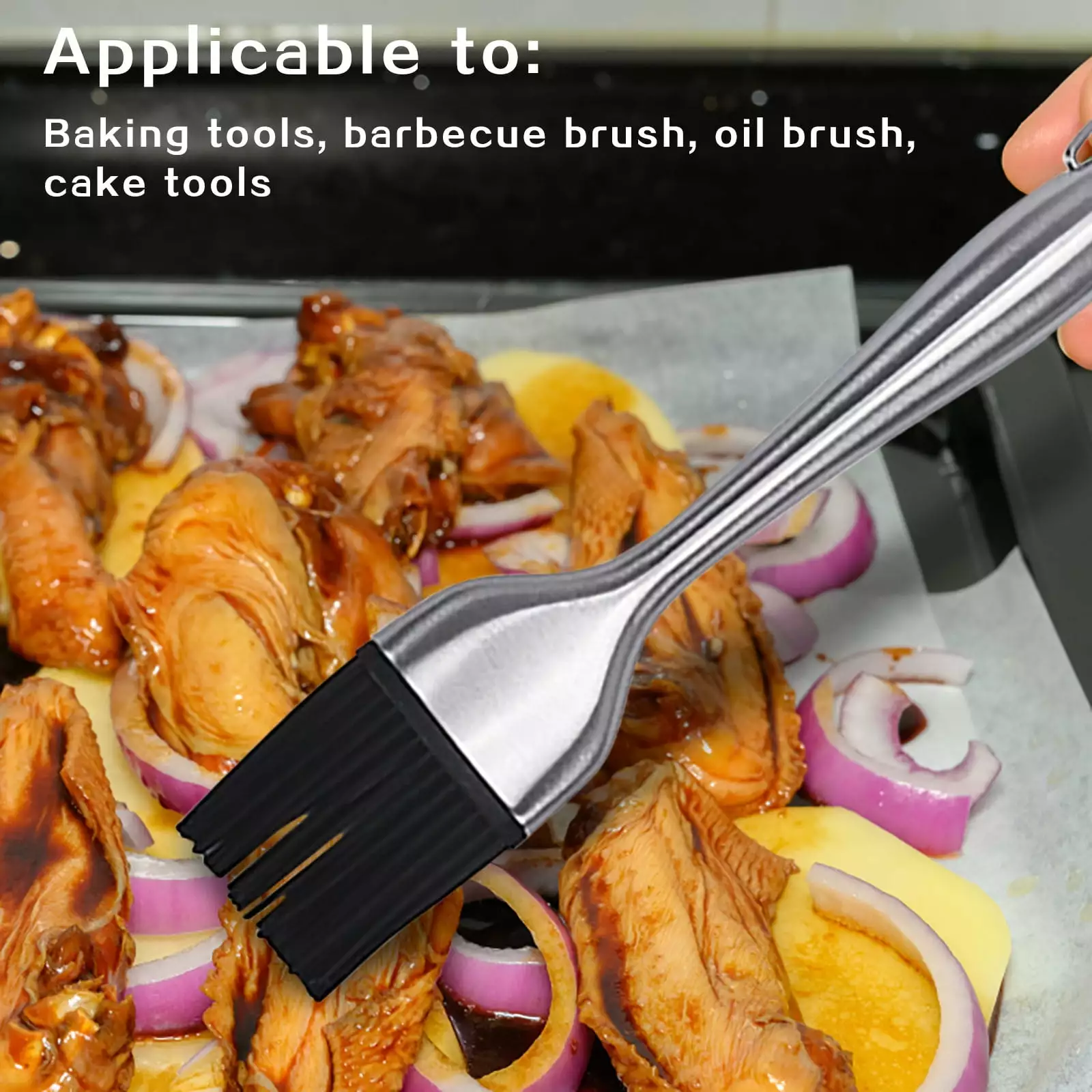 JingHai Heat Resistant Stainless Steel Brush BBQ Grill Baking and Kitchen Cooking One
