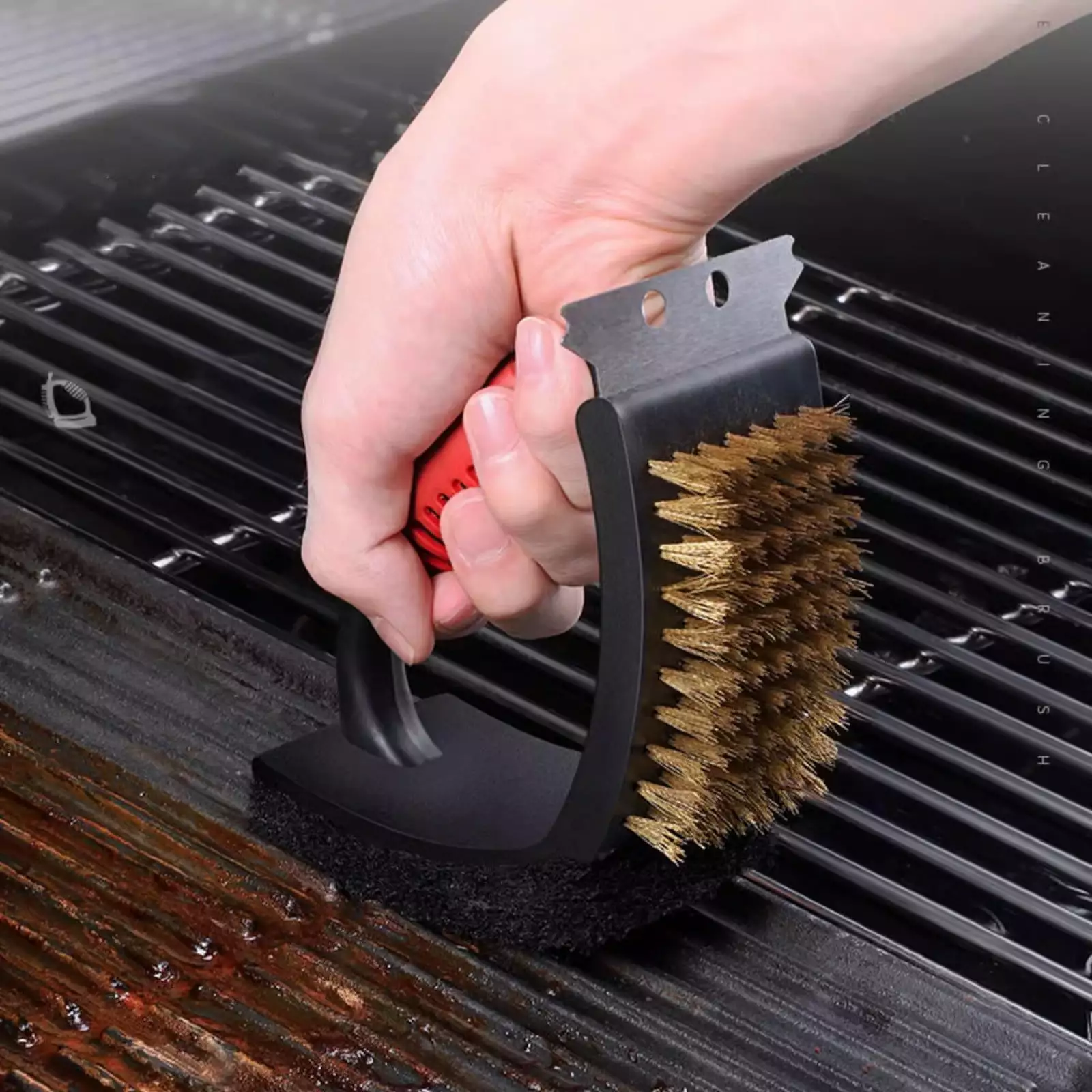 Kehuo Copper Wire BBQ Grill Brush Stainless Steel Scraper Outdoor Grill Accessories