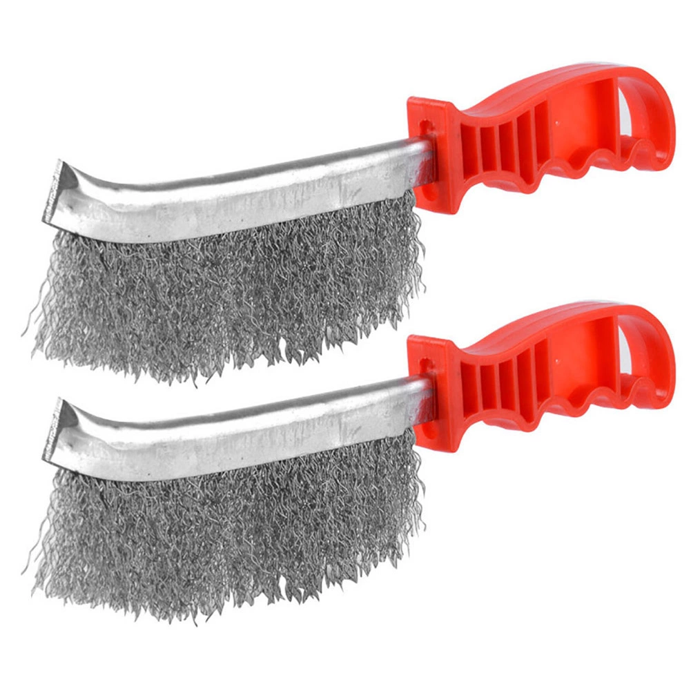 NUZYZ 2Pcs BBQ Grill Cleaning Brush Long Handle and Steel Wire Oven and Grill