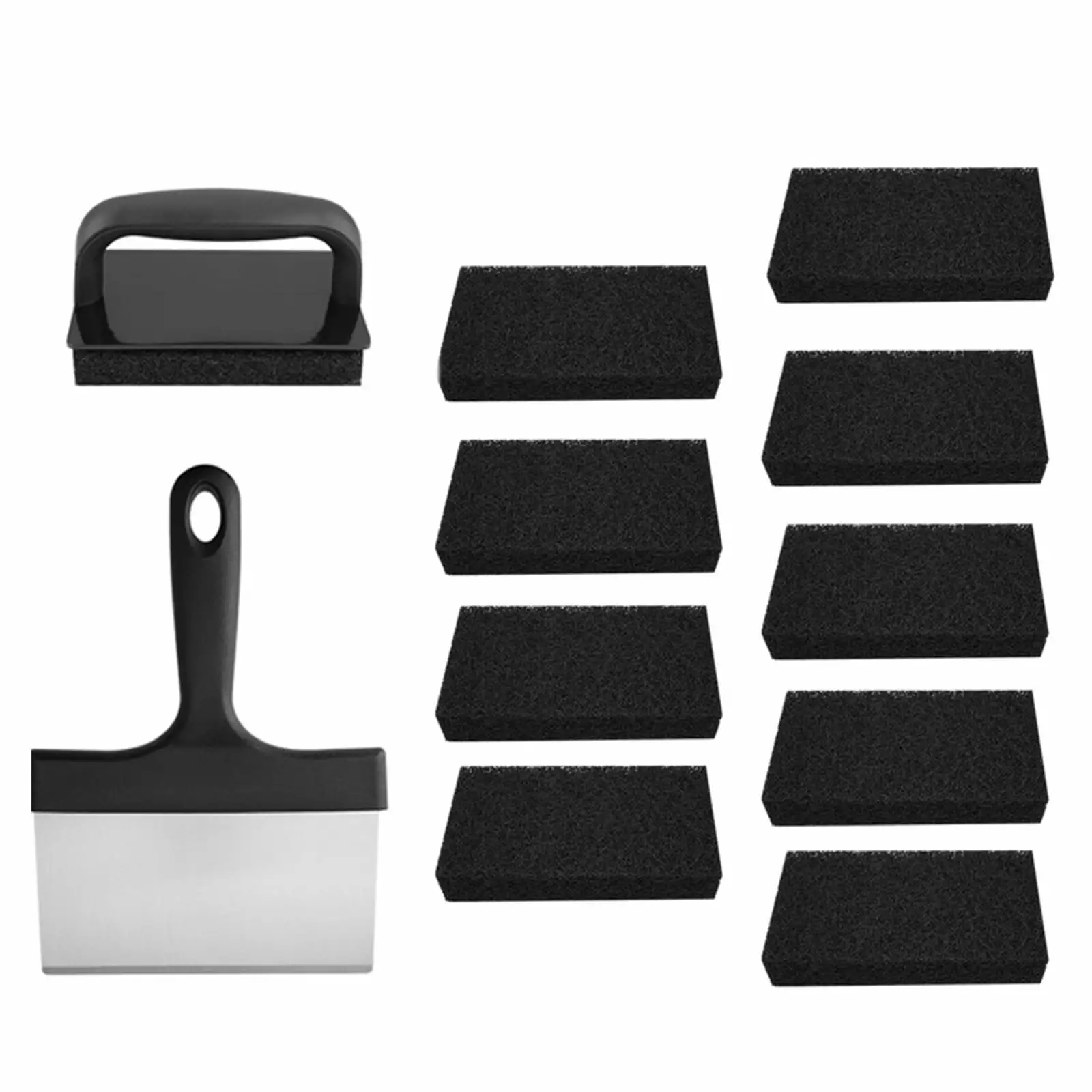 Replaceable Scraper Cleaning Head Grill Brush and Scraper Set BBQ Accessories