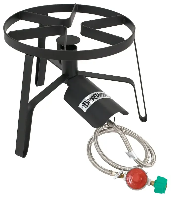 Bayou Classic SP1 Single Jet Cooker Hose Guard, 1-Burner, LPG, 185,000 Btu, Hand-powered Ignition, Steel