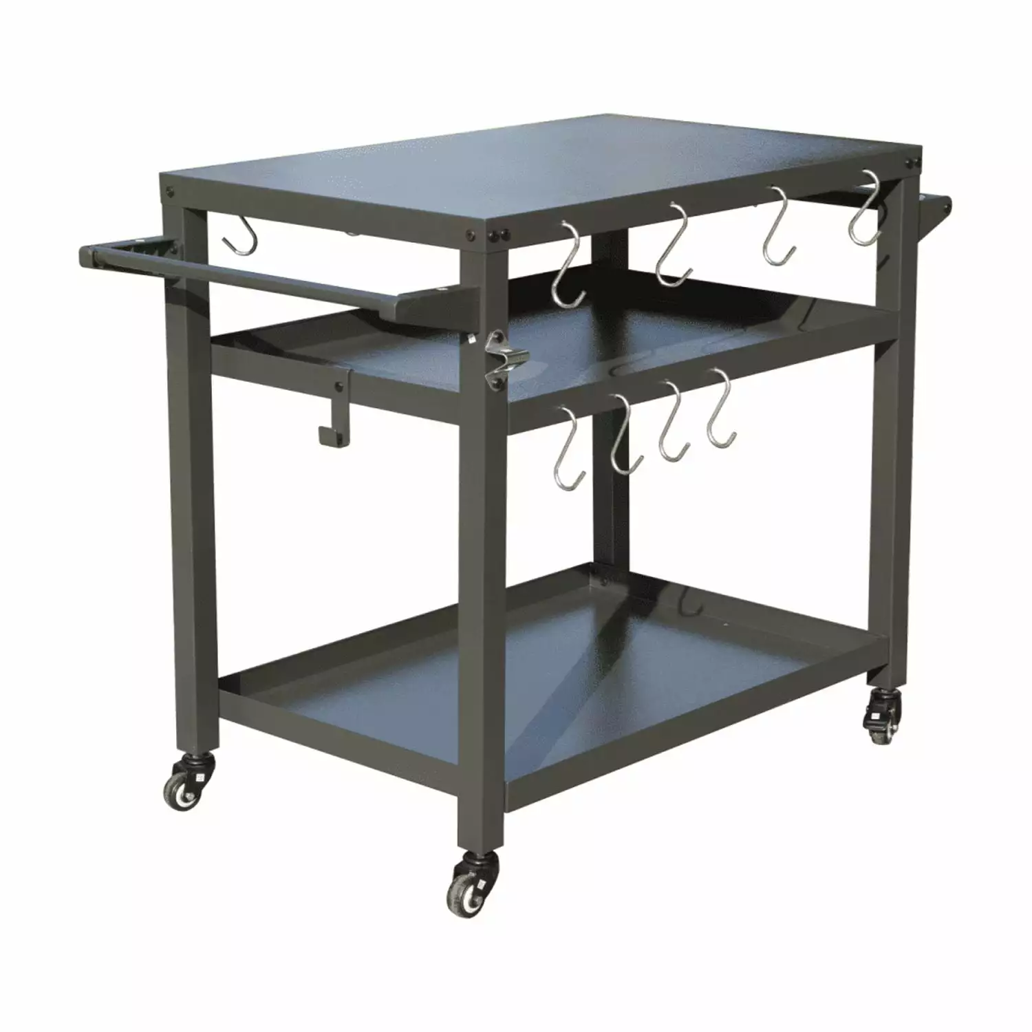 GFVBULM 3-Shelf Outdoor Grill Cart Wheels Stainless Steel Tabletop Blackstone Griddle None