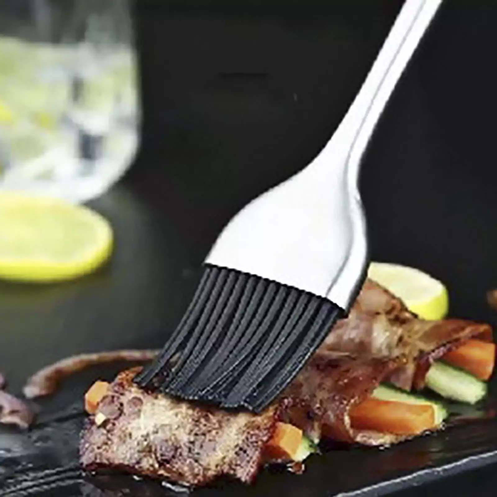 Heat Stainless Steel Brush Applicator BBQ Grill Baking Kitchen Cooking Rust Removal