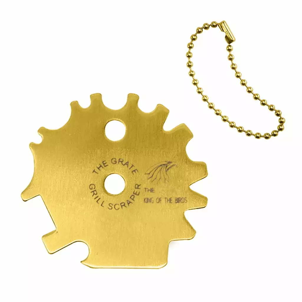 LSLJS Barbecue Grill Scraper Stainless Steel Cleaning Tool Lanyard Travel-Friendly BBQ Cleaner