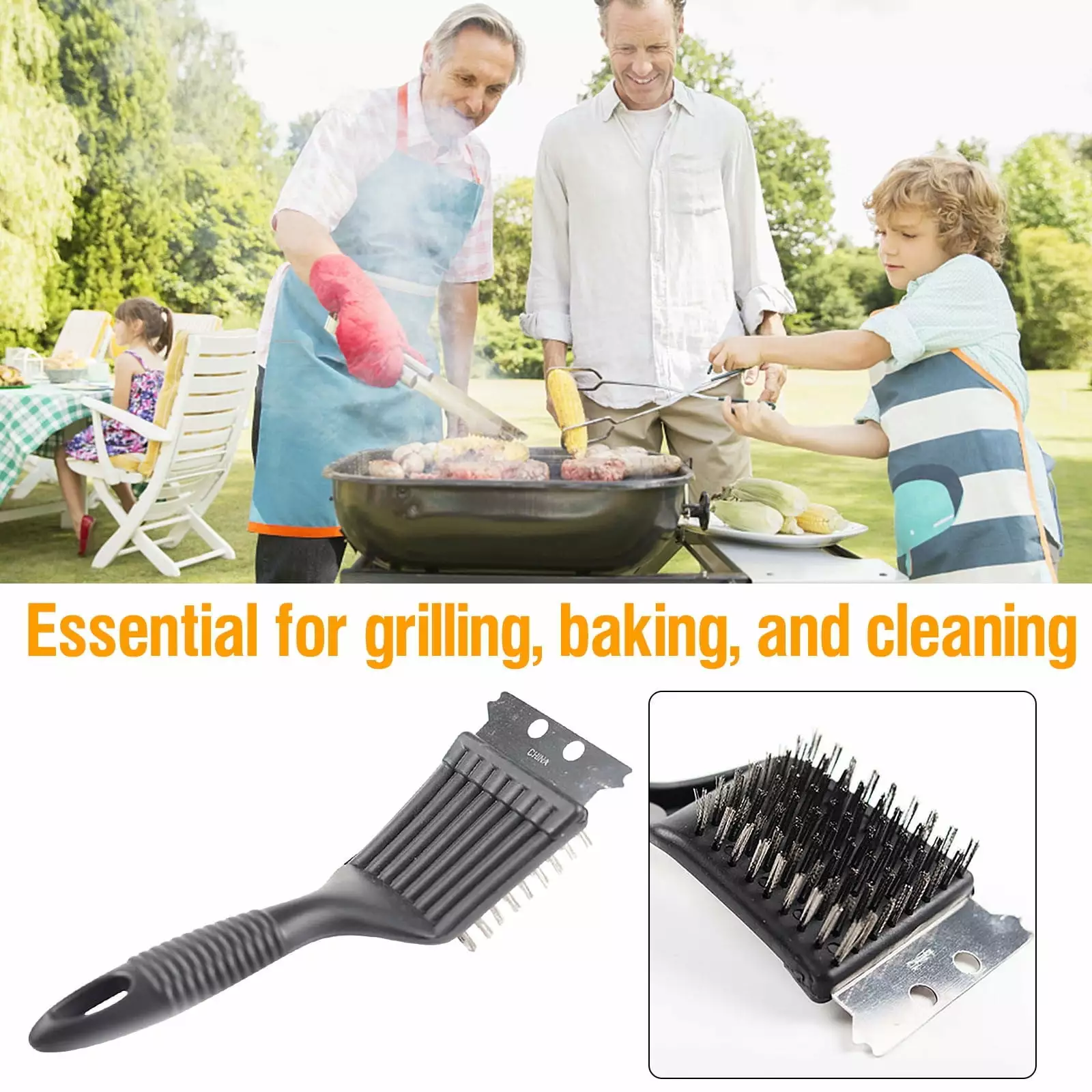 XOAIHY Stainless Steel Wire Brush Barbecue Tool Cleaning Grills and BBQ Accessories Free