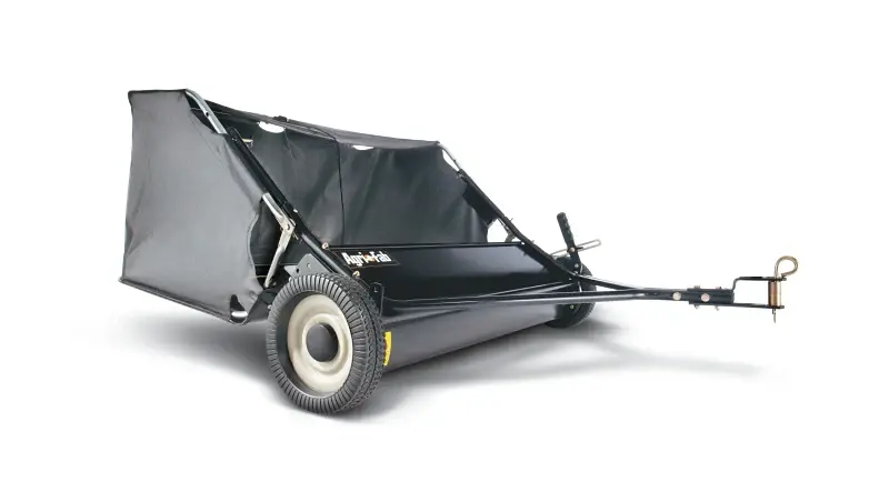Agri-Fab 45-0320 Lawn Sweeper, 13.2 cu-ft Hopper, 5.1:1 Brush to Wheel Ratio, 4-Brush, Lucid