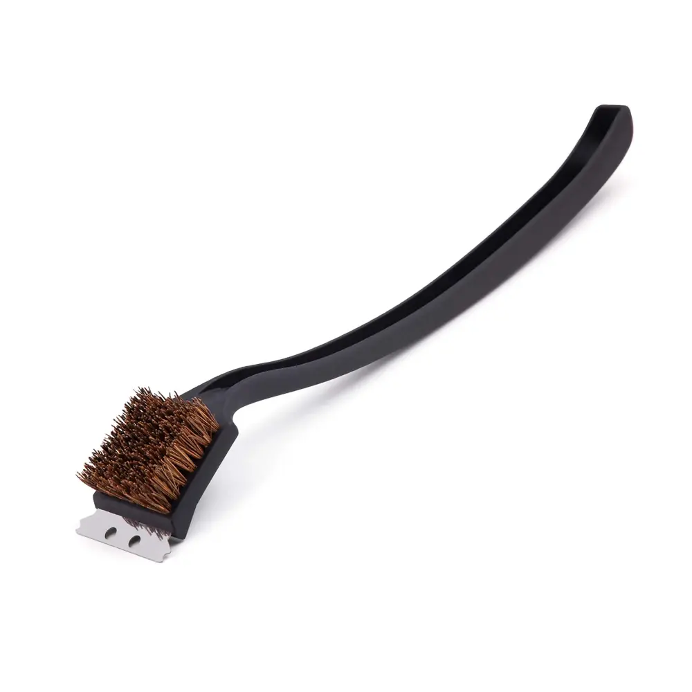 BBQ Brush Chromed Scraper and Palmyra Wood Fiber, 17''