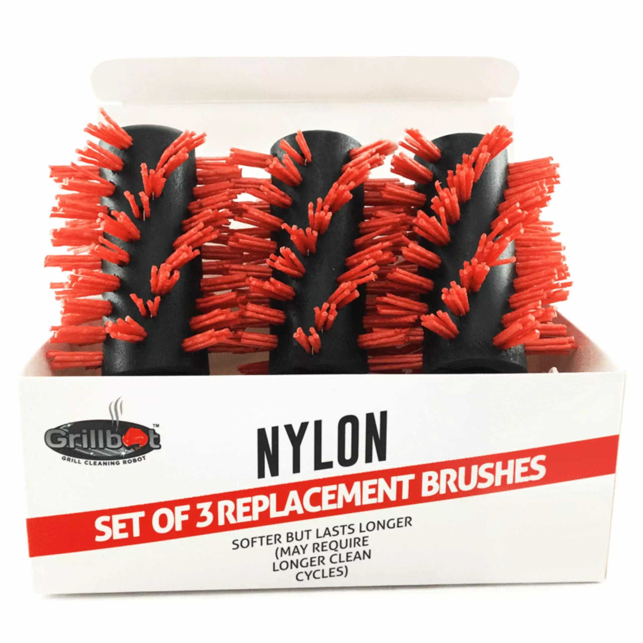 Grillbot Automatic BBQ Grill Cleaning Robot Replacement Brush Set 3 Nylon Brushes