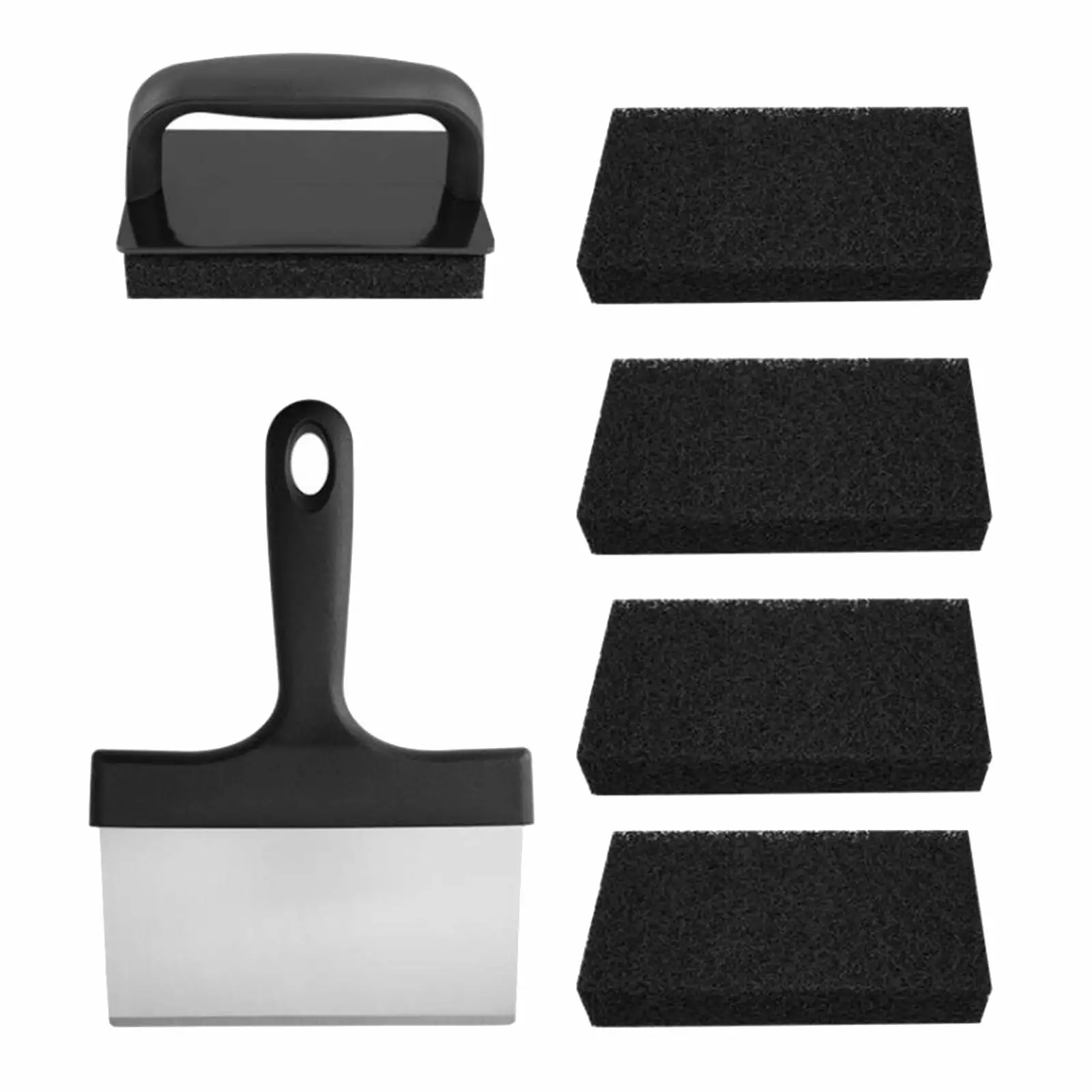 Wovilon Stainless Steel Barbecue Cleaning Brush Scraper BBQ Cleaning Tool Set Kitchen Gadgets