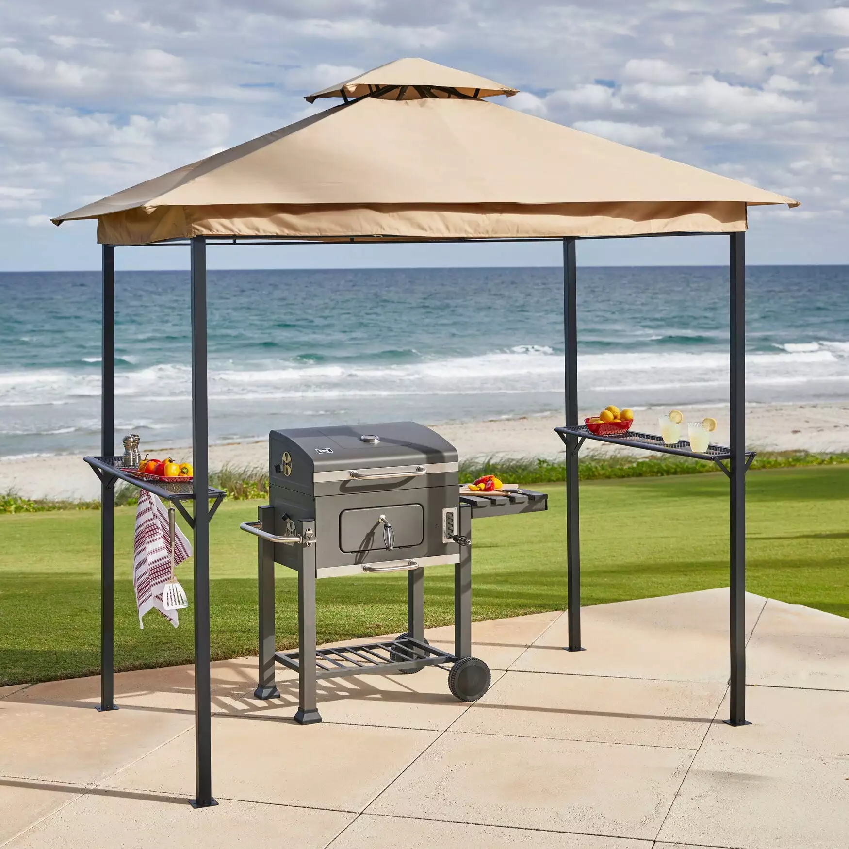 BrylaneHome BBQ Grillzebo Outdoor Cooking and Entertaining Steel