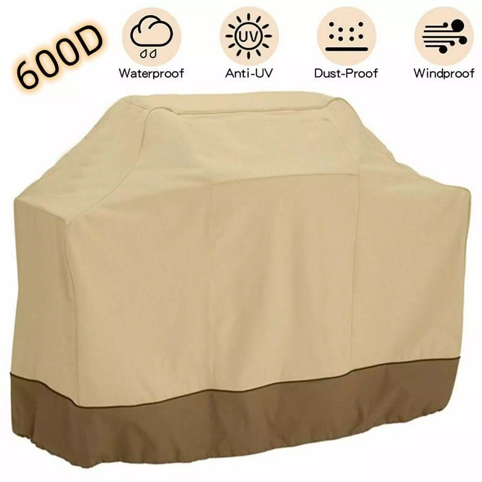 600D Oxford Cloth Waterproof BBQ Grill Cover UV Resistant Heavy Duty Weber Char-Broil