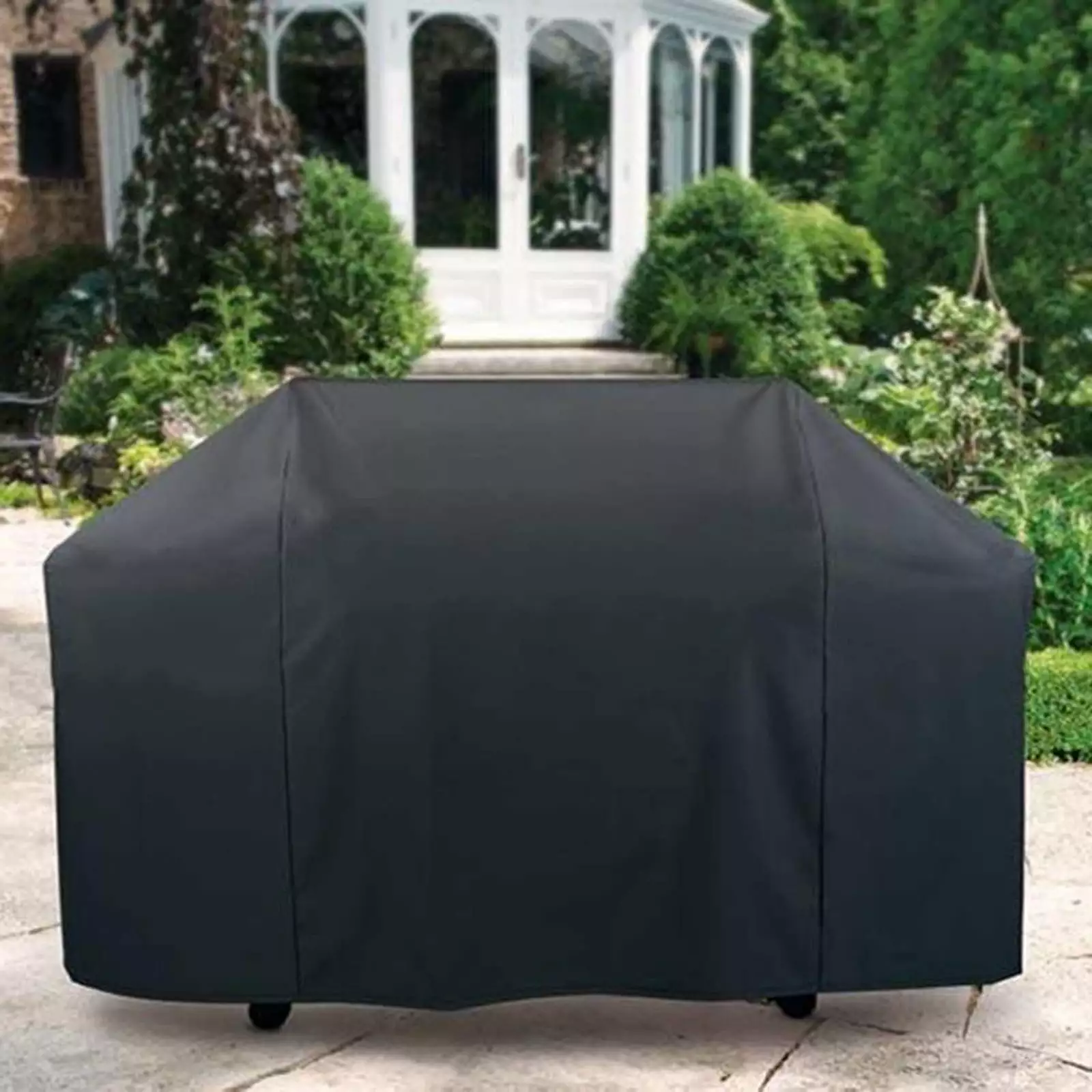 amousa Heavy Duty Waterproof BBQ Cover Gas Barbecue Hood Grill Patio Protector Black