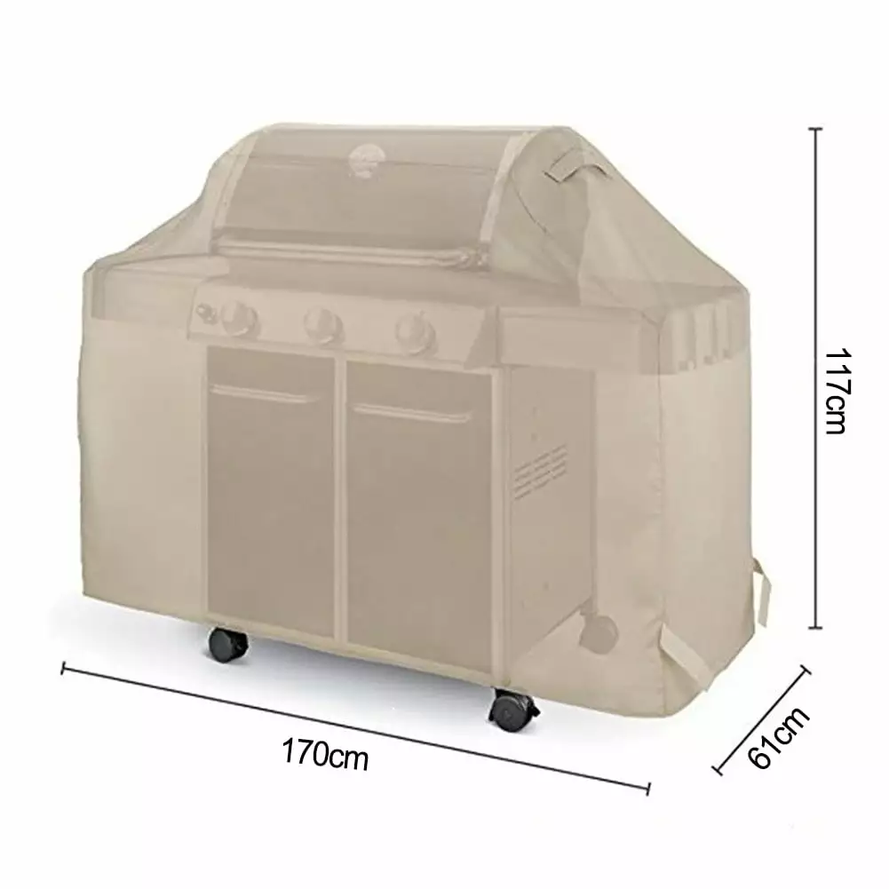 Fule Waterproof Outdoor BBQ Gas Grill Cover 600D Heavy Duty 57 67 72 Inch 170x61x117cm