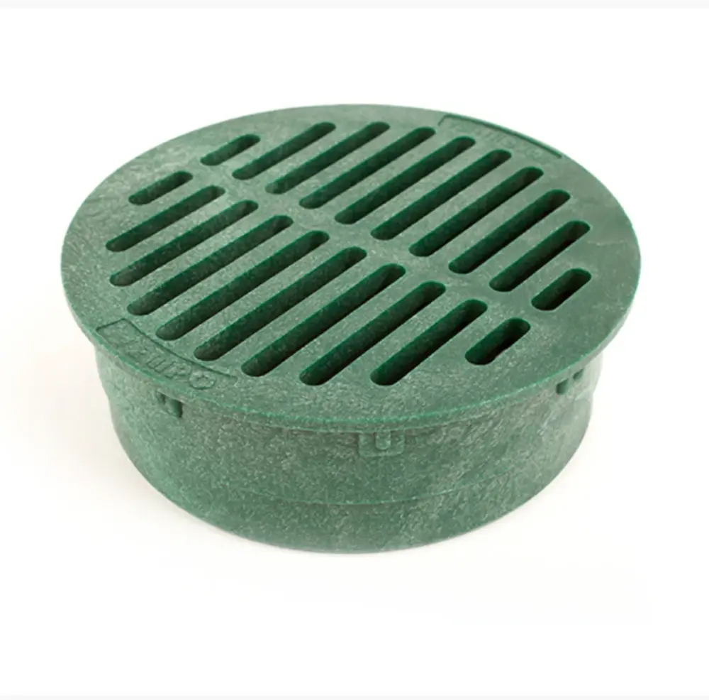 USA Made 6" Inch Outdoor Round Flat Drain Grate Cover, Green, Jet-black, Tan or Grey