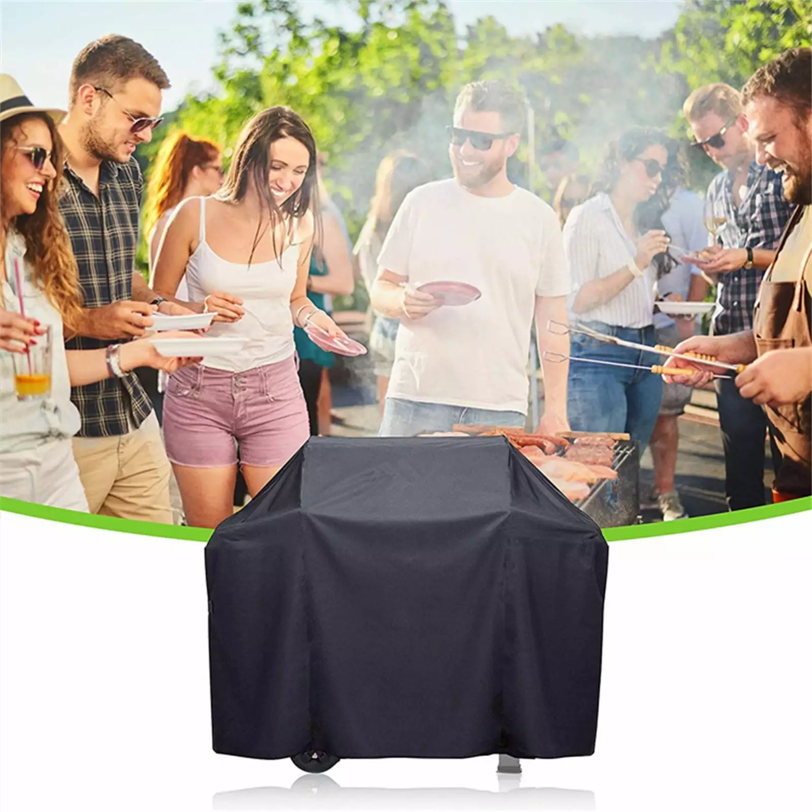 YMARPT Extra Large BBQ Cover 152x76x122cm Heavy Duty Rain Snow Barbeque Grill Protector