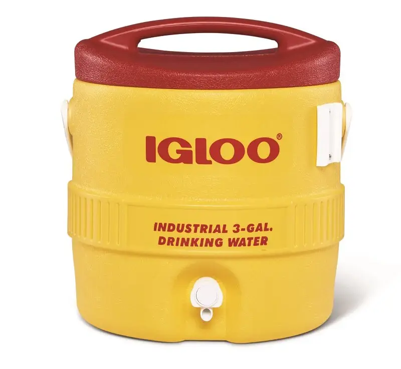 Igloo 400 Series 00000431 Water Cooler, 3 gal Tank, Drip Resistant Spigot, Polyethylene, Red/Yellow Grilling Enthusiasts