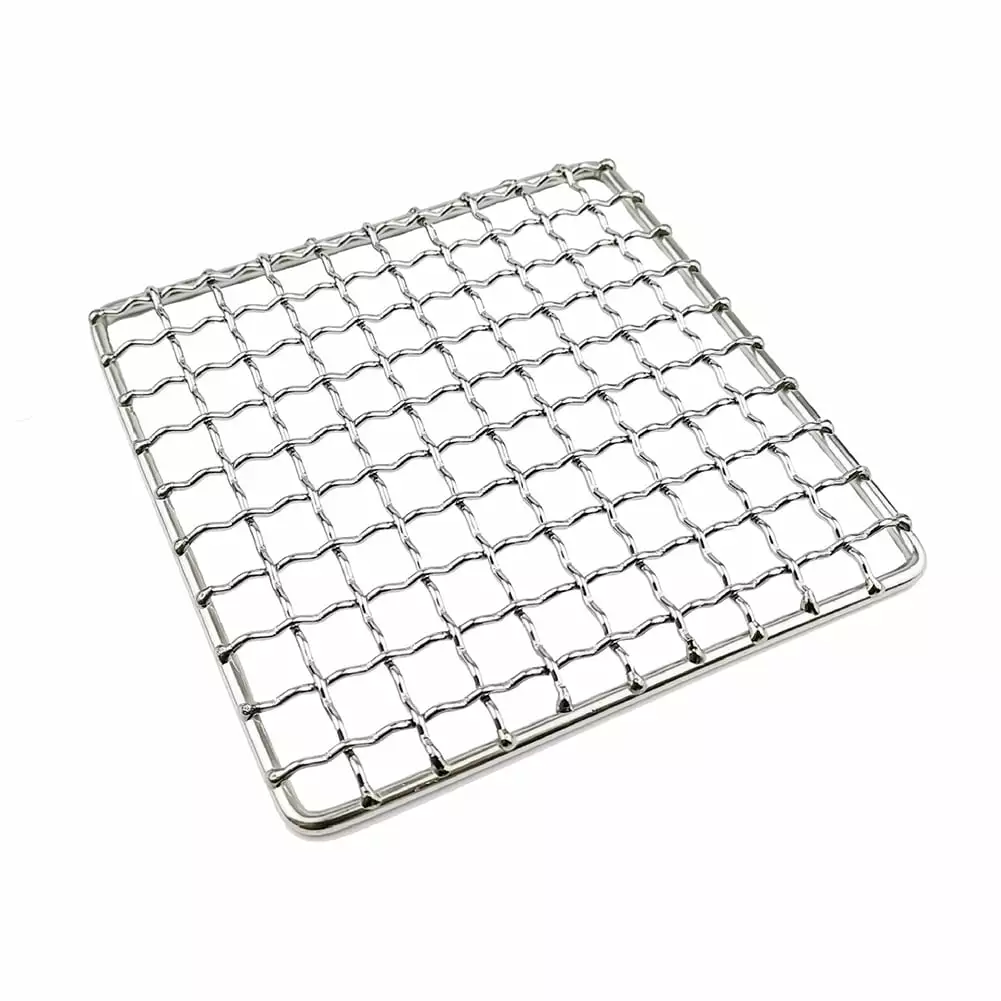 Aousin Camping Grill Grate Mesh Grilling Net BBQ Activities (Square Single Mesh) Round