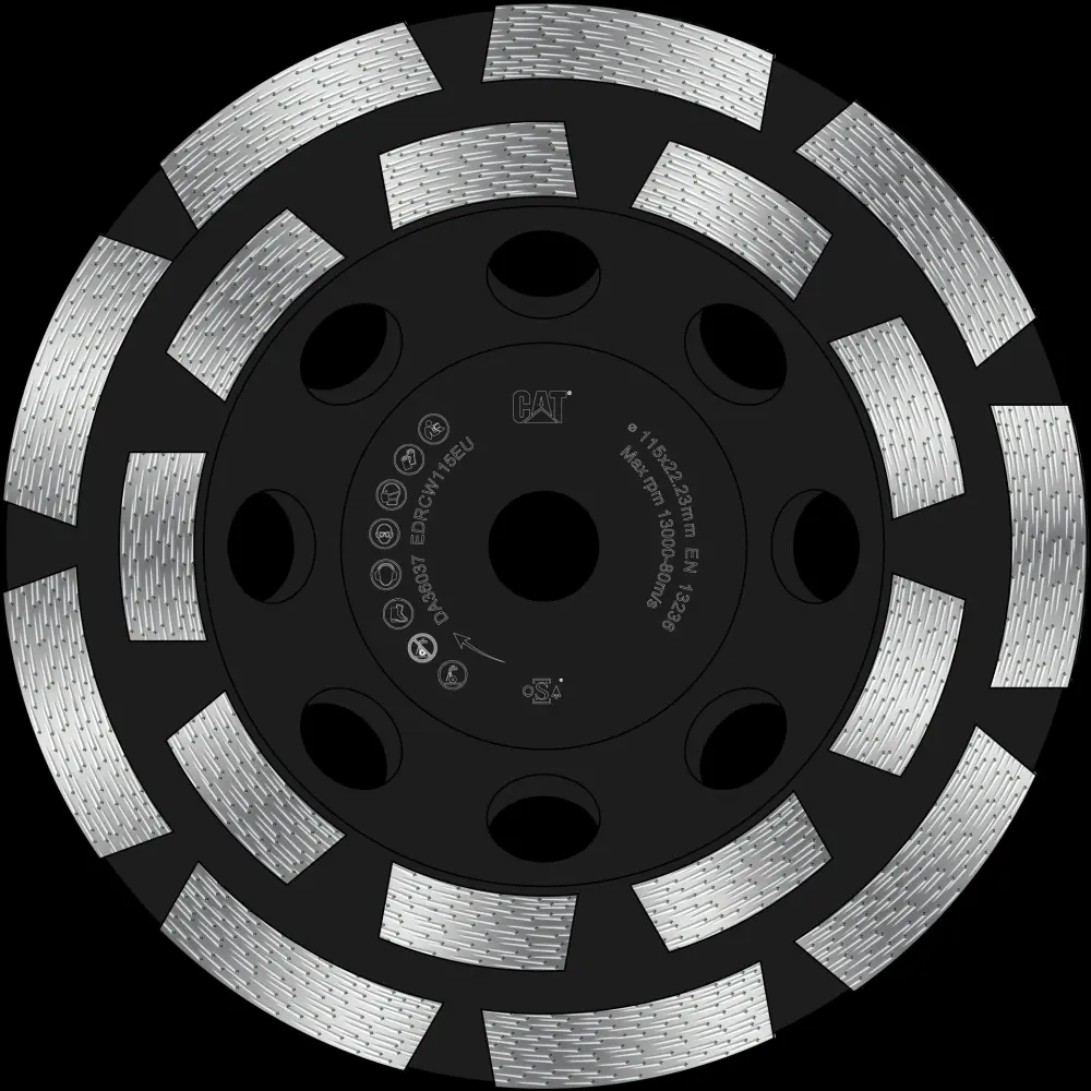 Cat® 800 Expert Twofold Row 30 /40 Mesh Grit Diamond Grinder 5/8" 11 Thread 4 1/2" - 115mm