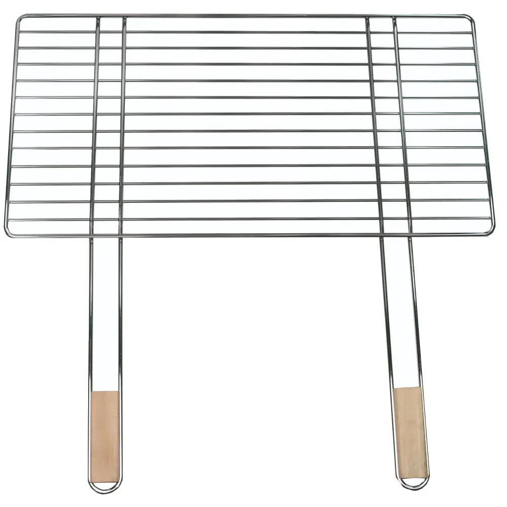 Master Grill & Party grill grate, chrome-plated steel, wooden processes, 58x30cm, MG253