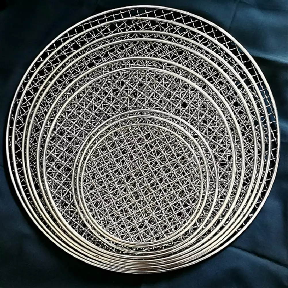 Fusipu 304 Stainless Steel Round Grill Roast Net Bacon Grill Tool Non-stick Mat