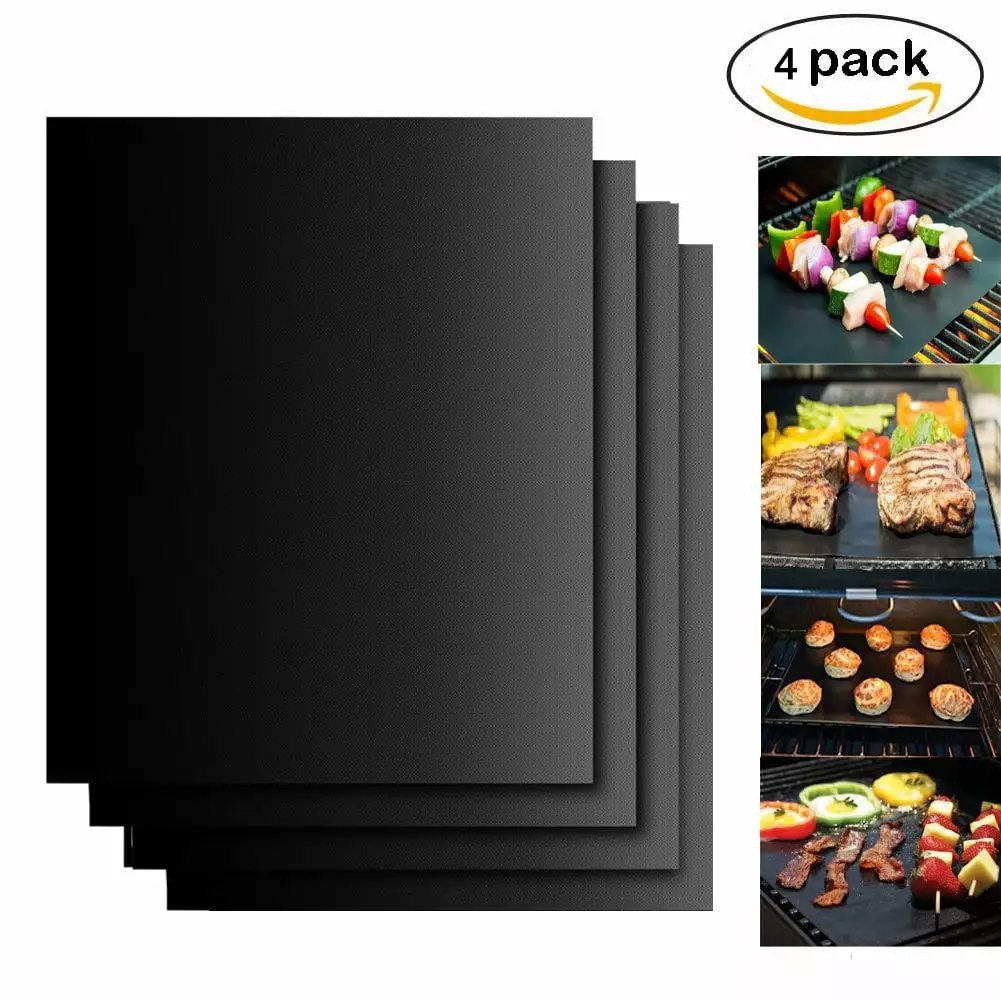 Artrylin High Standard 4PCS BBQ Grill Mat Nonstick Barbecue Mats Under Grill Barbecue Matt Outside Outdoor Barbecue Baking...