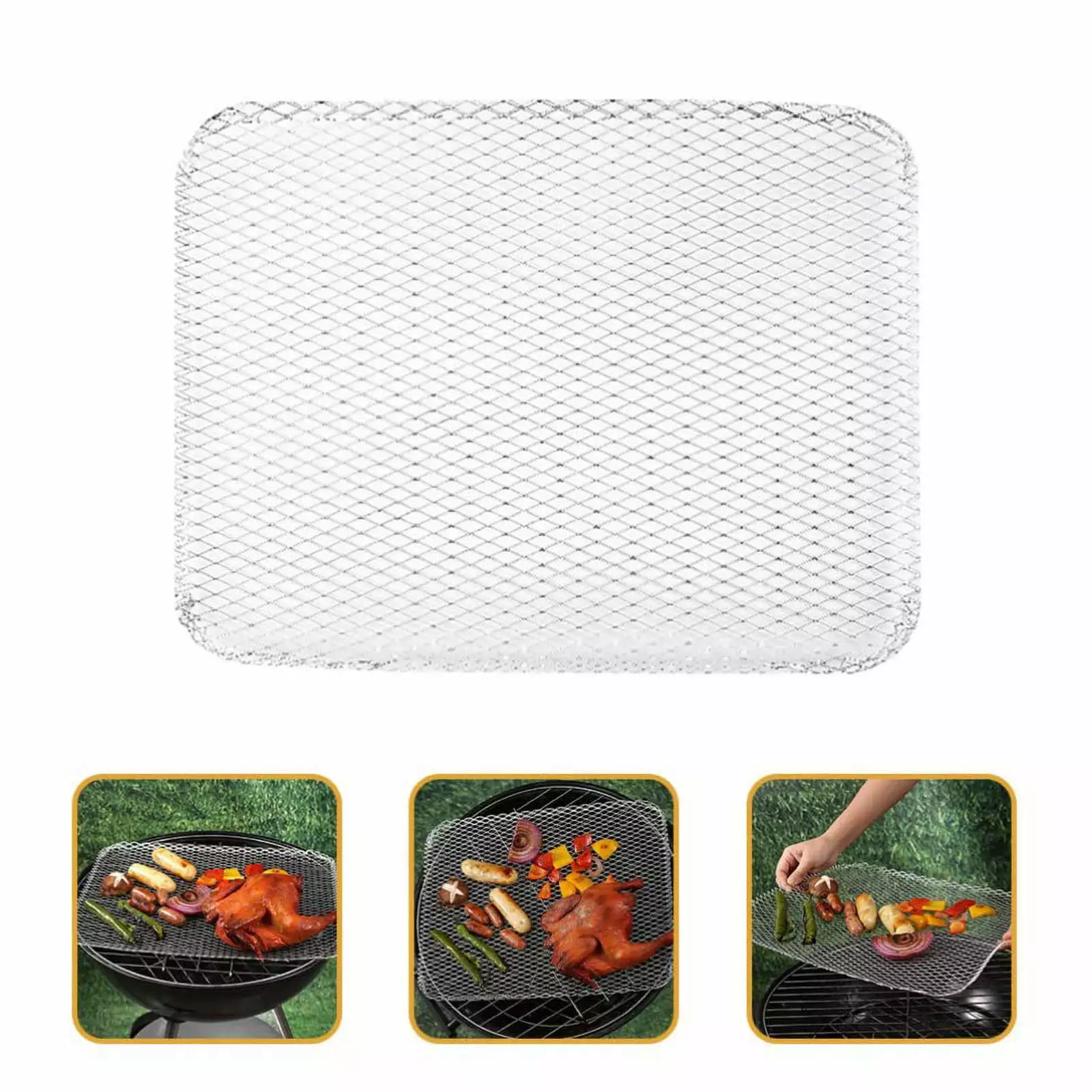 Grill Mesh Mat Set 10 Disposable Grill Topper Non-Stick Aluminum Grill Mats Outdoor Grill Heavy Duty Grilling Mats