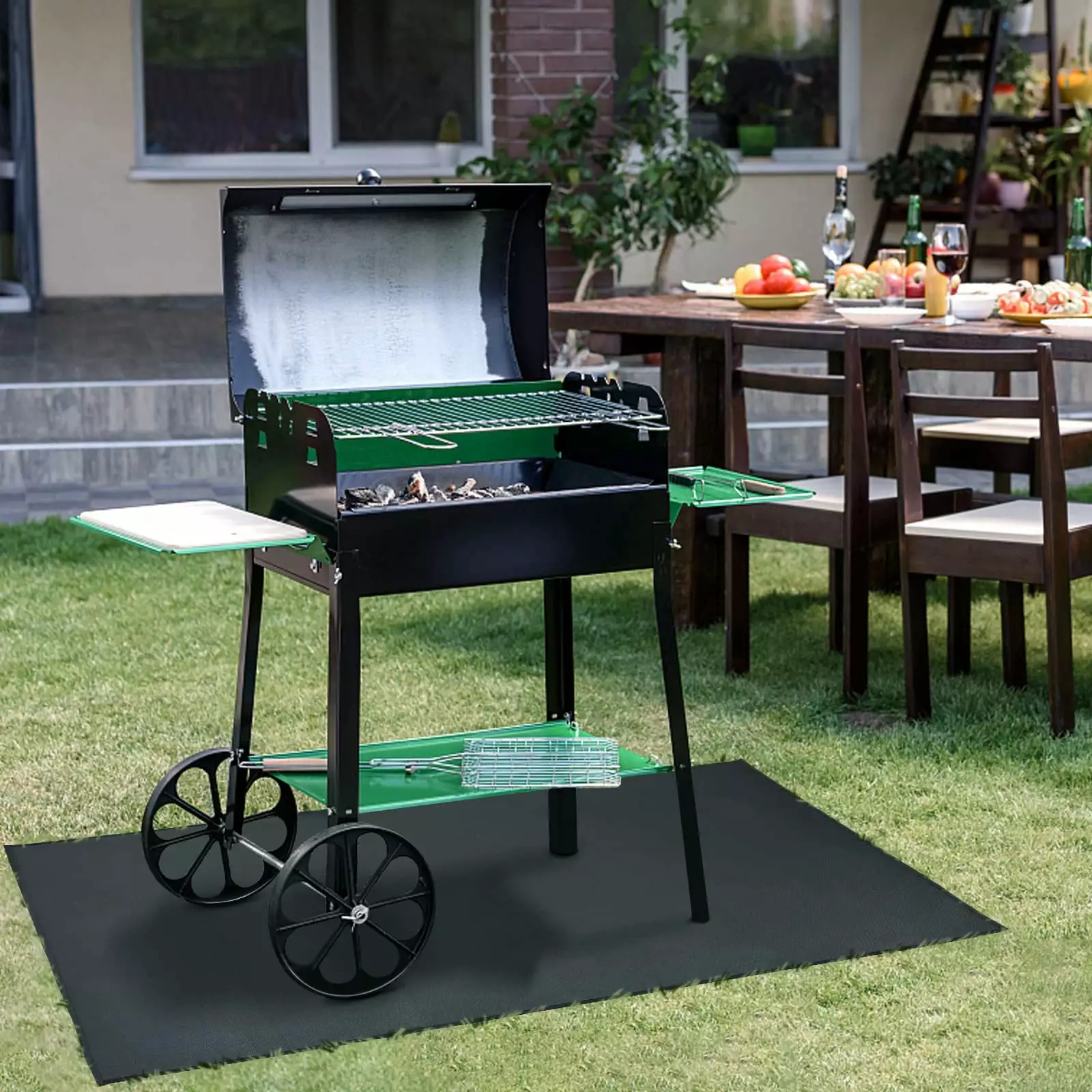 GZHCGSM BBQ Grill Mats & Baking Mats Large Under Grill Mat Outdoor Charcoal Flat Top And Patio Protective Mats Indoor Fire...