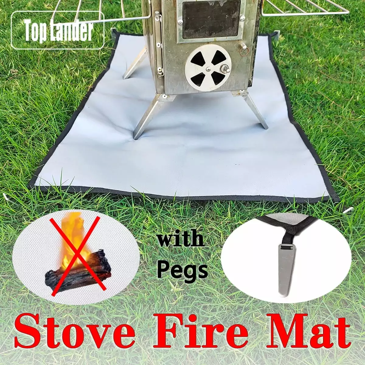 Under BBQ Grill Mat Outdoor Charcoal Deck Protector Fire Pit Mats Wood Stove Hearth Pads 20 x 30in X