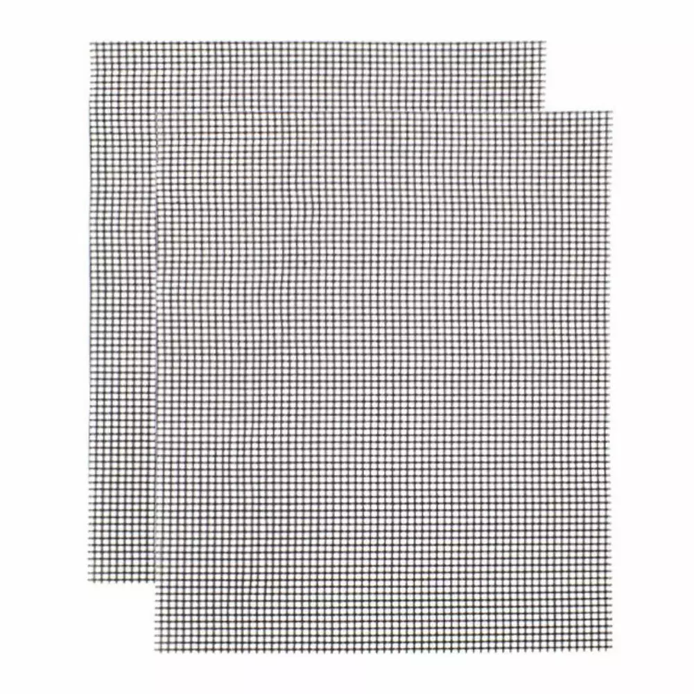 BBQ Grill Mesh Mat Non-Stick Cooking Grilling Sheet Liner Fish Vegetable Smoker Grill Mats Barbecue Tool Black 2 pcs 2