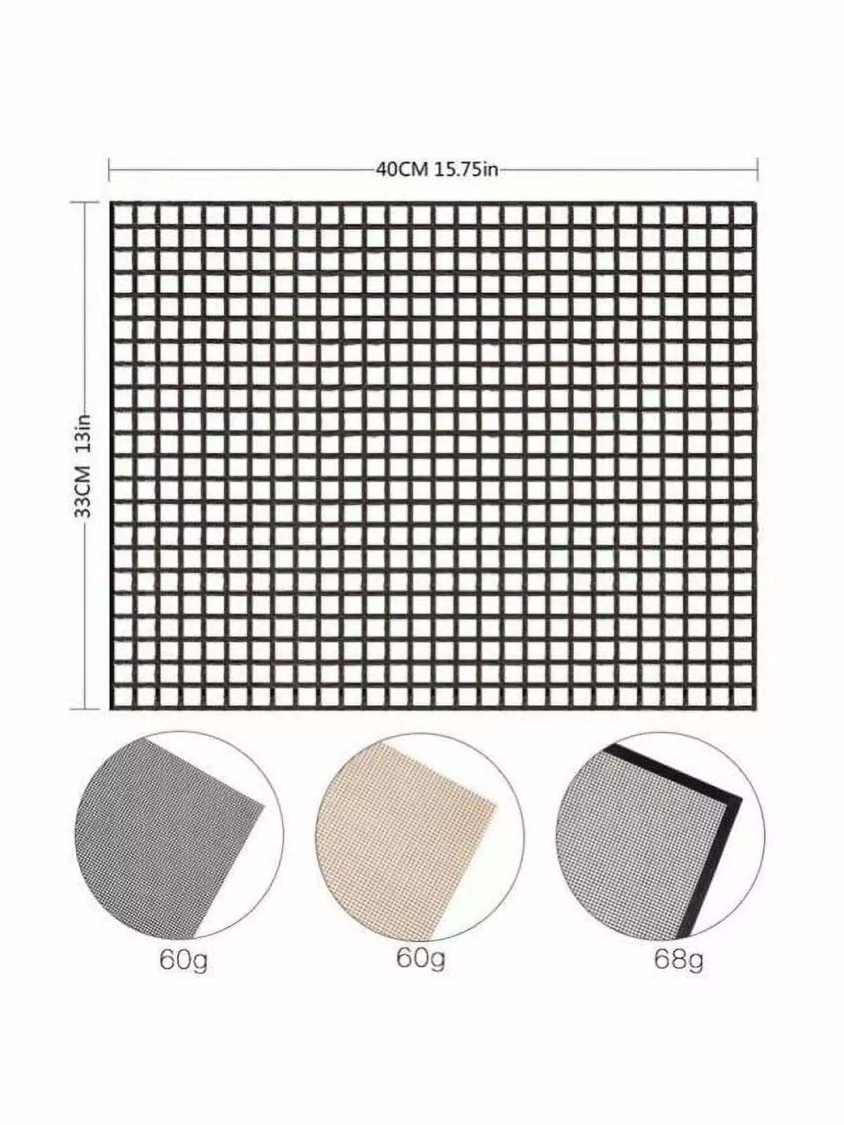 EleaEleanor Grill Mat Non Stick Grilling Sheet Reusable Heat Resistant 15.7x13 Inch 3pcs