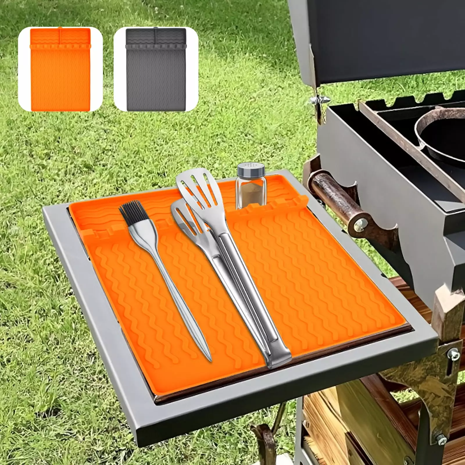 Gorware Silicone Griddle Tools Mat Drip Pad Heat Resistant Utensil Rest 16 Inch