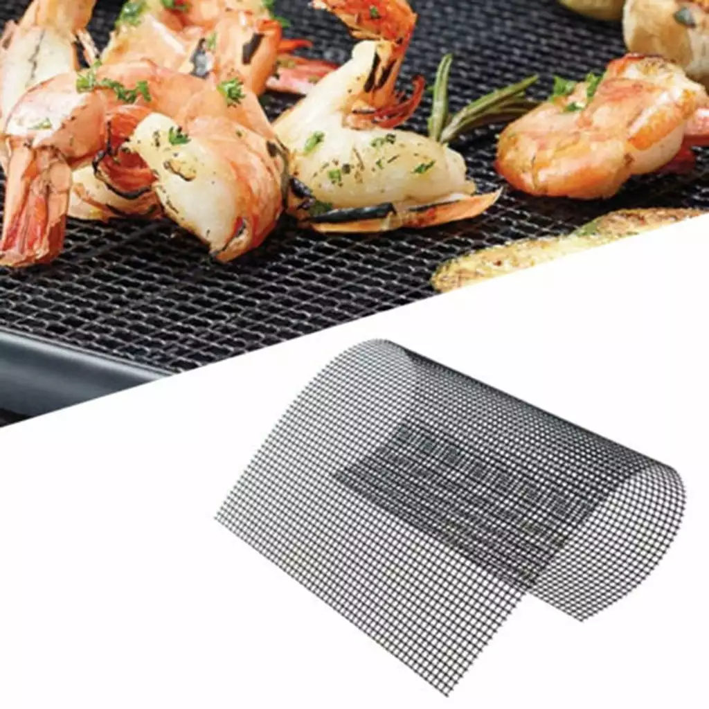 Shpwfbe Non-Stick BBQ Grill Pad Mat Mesh Net Grilling Baking Kitchen Gadgets Accessories