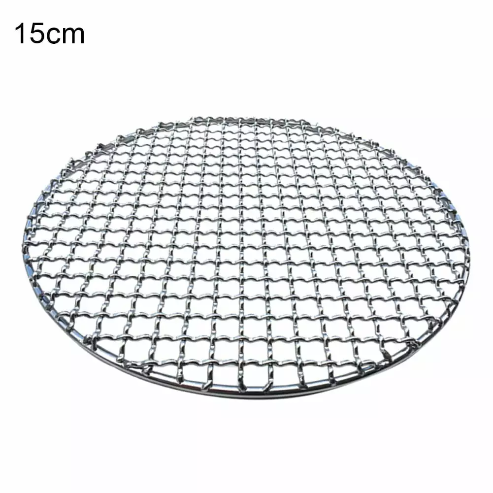 KERISTY Round Stainless Steel BBQ Mesh Non Stick Korean BBQ Mesh Bacon BBQ Tool 150