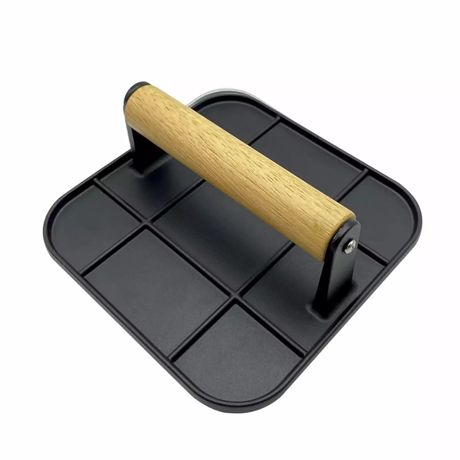 Waroomhoutilize Grill Press Meat Press Heat-resistant Ergonomic Wooden Handle Round