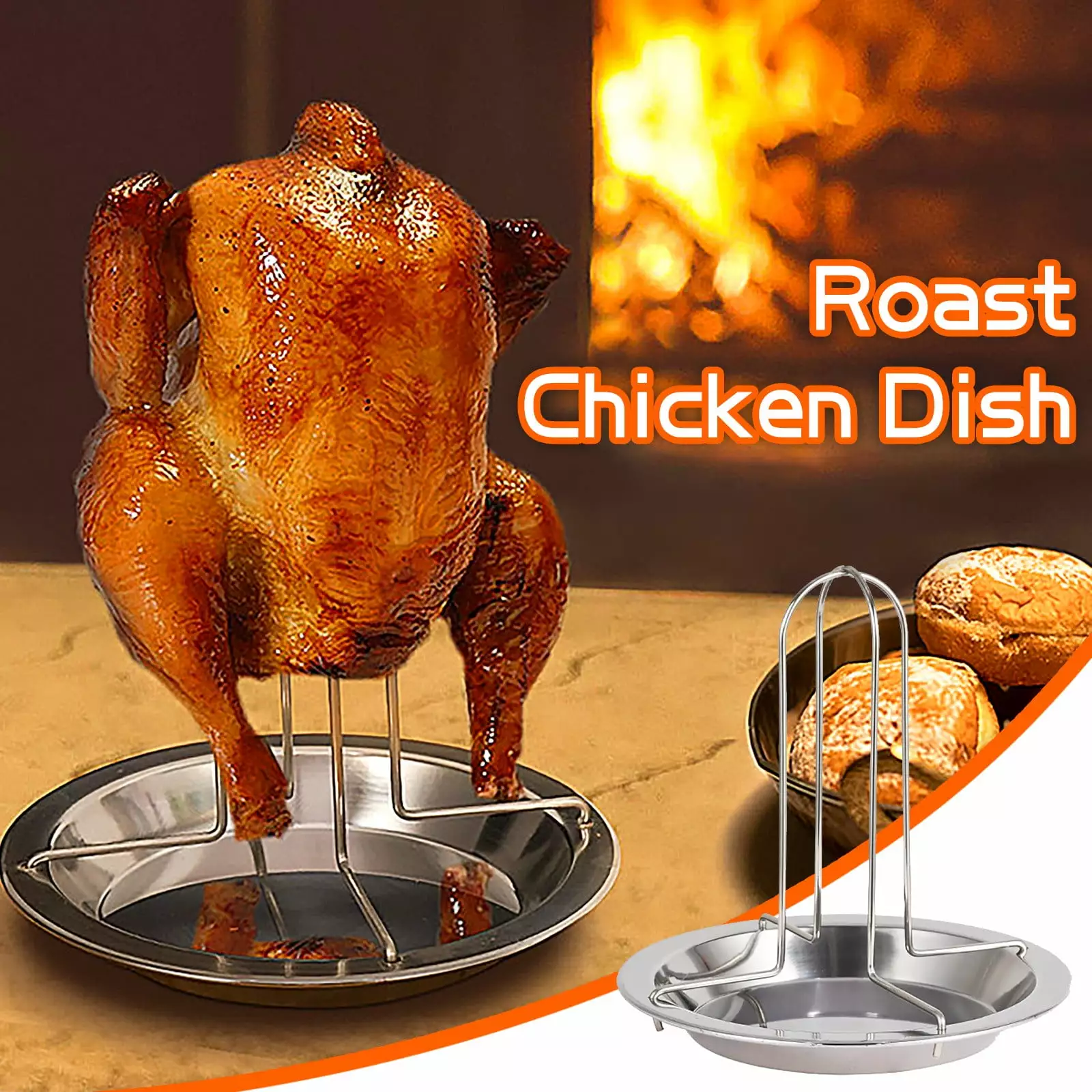 Barhoo Silicone Cage Stand BBQ Ribs and Chicken - Non-Stick Roasting Holder Grill and Kitchen