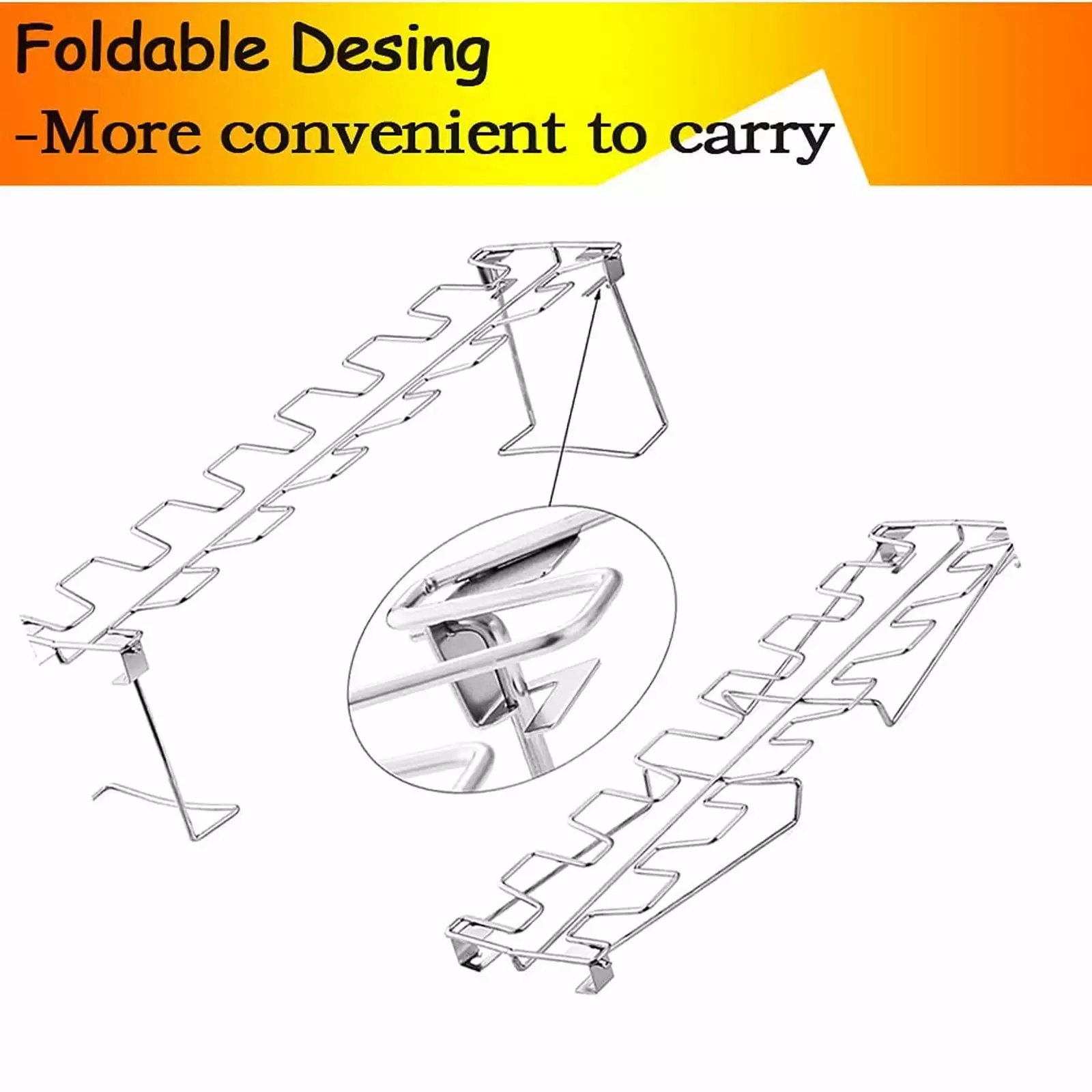 Chicken Wing Leg Rack Grill Smoker Oven Steel Vertical Roaster Stand BBQ Accessories